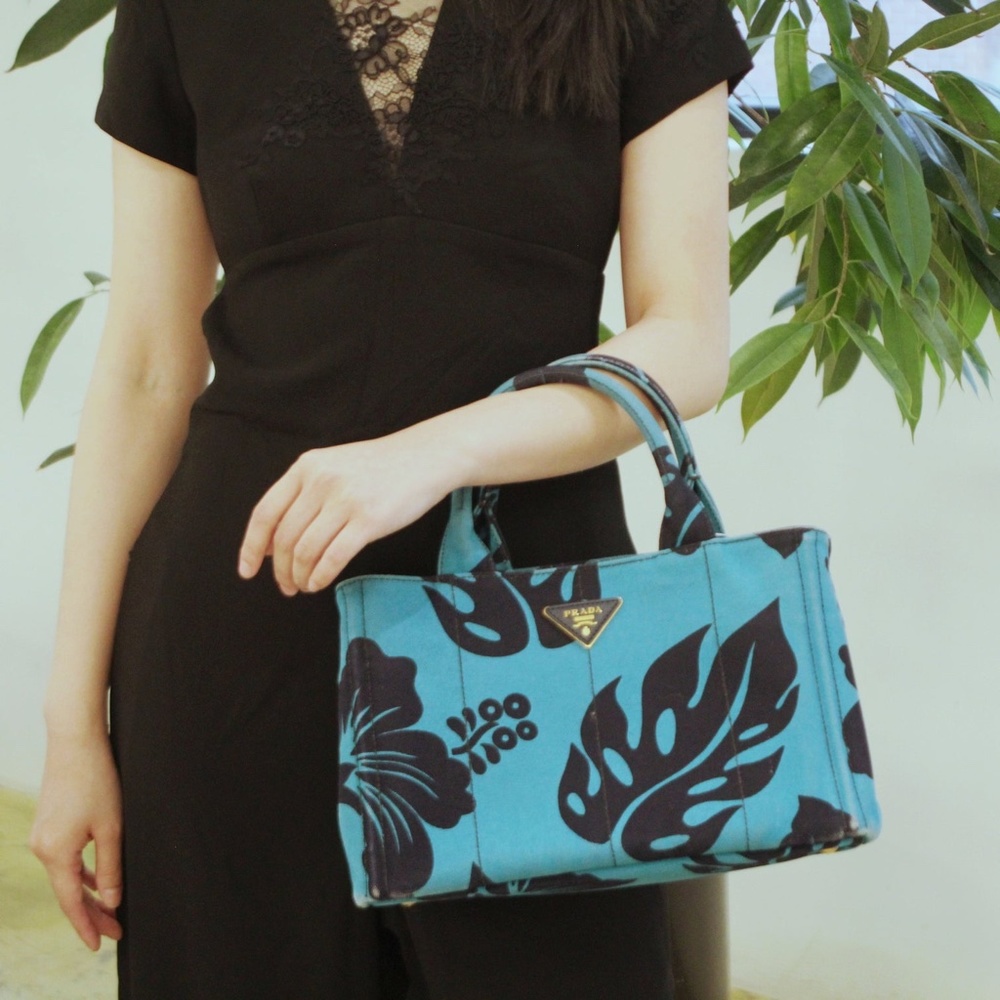 Prada floral leafy bag